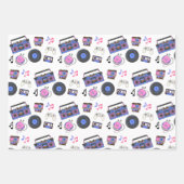 レトロ1980年代の音楽誕生日 ラッピングペーパーシート (正面2)