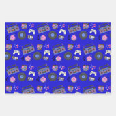 レトロ1980年代の音楽誕生日 ラッピングペーパーシート (正面)