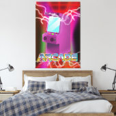 レトロ1980年代アーケード キャンバスプリント (インサイチュ (寝室))