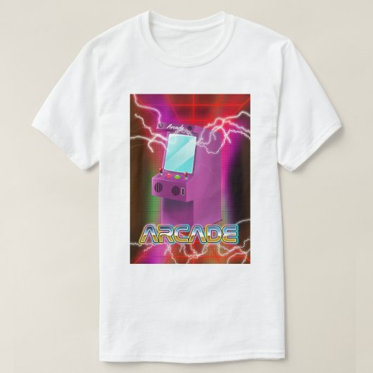 レトロ1980年代アーケード Tシャツ (デザイン正面)