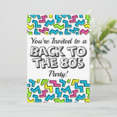 レトロ1980年代クールかわいい柄80年代パーティー 招待状 (スタンド正面)