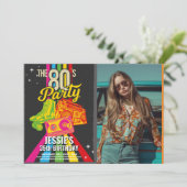 レトロ1980年代誕生日80年代パーティー写真 招待状 (スタンド正面)