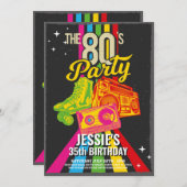 レトロ1980年代誕生日80年代パーティー 招待状 (正面/裏面)