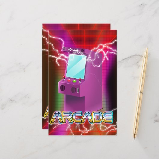 レトロ1980sアーケードTシャツ (正面/裏面インサイチュ)