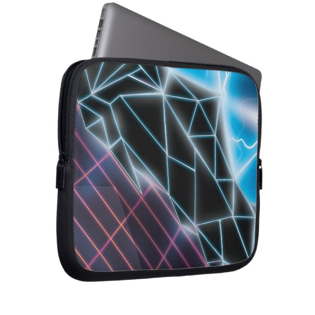 レトロ1980sビデオゲームグラフィック ラップトップスリーブ (正面右)