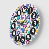 レトロ1980s/1990sメンフィススタイル ラージ壁時計 (傾斜)