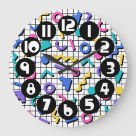 レトロ1980s/1990sメンフィススタイル ラージ壁時計