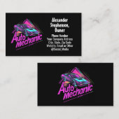 レトロ1980s 90sスポーツカー自動整備士 名刺 (正面/裏面)