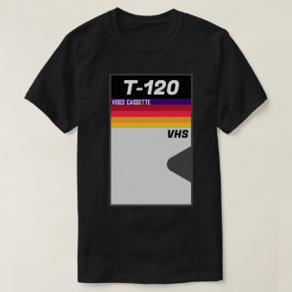レトロ1980s T-120 VHSカセットテープTシャツ Tシャツ