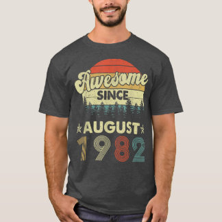 レトロ1982年以素晴らし来40威厳がある歳の誕生日 Tシャツ