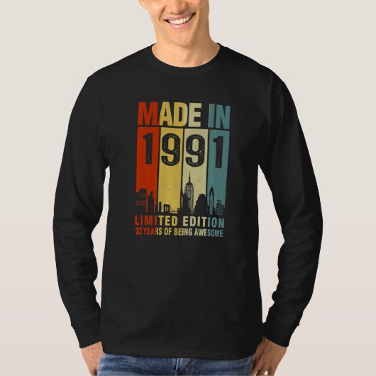 レトロ1991年に作られた32年素晴らし間 Tシャツ (正面)