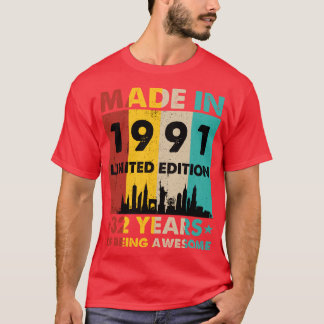 レトロ1991年限定版32年Bei Tシャツ