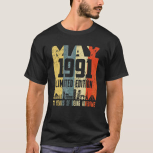 レトロ1991年5月31日誕生日 Tシャツ
