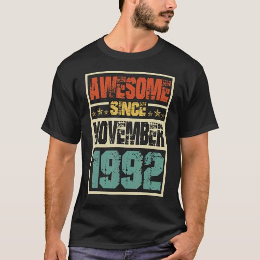 レトロ1992年素晴らし11月以来30歳 Tシャツ (正面)