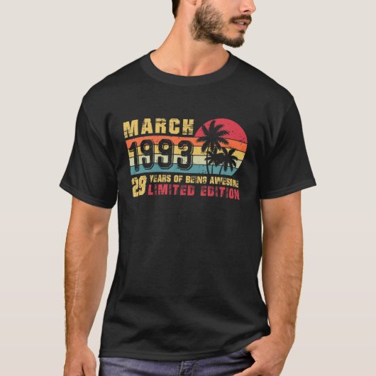レトロ1993年3月29日限定版29日 Tシャツ (正面)
