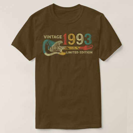 レトロ1993誕生日ギフト男性へギタープレーヤー29t tシャツ (デザイン正面)