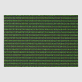 レトロ1sおよび0sグリーンバイナリマシン言語コード 薄葉紙