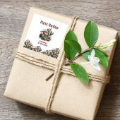 レトロ1stファーストロデオウエスタンサボス誕生日 スクエアシール