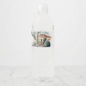 レトロ1stファーストロデオウエスタンサボス誕生日 ペットボトルラベル (裏面)