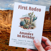 レトロ1stファーストロデオウエスタンサボス誕生日 招待状