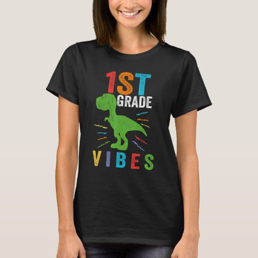 レトロ1st Vibes Trex先生学生教育者バック Tシャツ (正面)