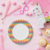 レトロ2のストライプ背景 ペーパープレート (パーティー)