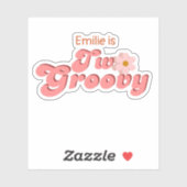 レトロ2グルービーデイジーフラワーバースデーパーティー シール (シート)