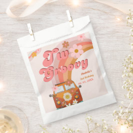 レトロ2グルービーデイジーフラワーバースデーパーティー フェイバーバッグ