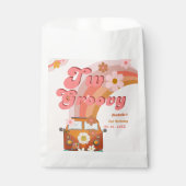 レトロ2グルービーデイジーフラワーバースデーパーティー フェイバーバッグ (正面)