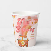 レトロ2グルービーデイジーフラワーバースデーパーティー 紙コップ (裏面)