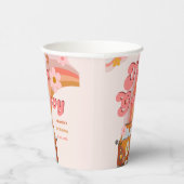 レトロ2グルービーデイジーフラワーバースデーパーティー 紙コップ (右)