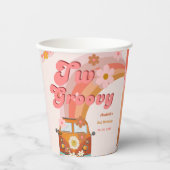 レトロ2グルービーデイジーフラワーバースデーパーティー 紙コップ (正面)