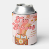 レトロ2グルービーデイジーフラワーバースデーパーティー 缶クーラー (缶正面)