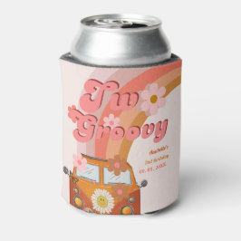 レトロ2グルービーデイジーフラワーバースデーパーティー 缶クーラー