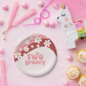 レトロ2グルービーデイジーボホフローラ2日 ペーパープレート (パーティー)