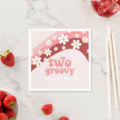 レトロ2グルービーデイジーボホフローラ2nd birthday Na スタンダードカクテルナプキン (インサイチュ)