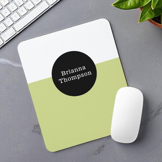 レトロ2トーンカラーブロックライムグリーン マウスパッド