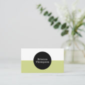 レトロ2トーンカラーブロックライムグリーン 名刺 (スタンド正面)