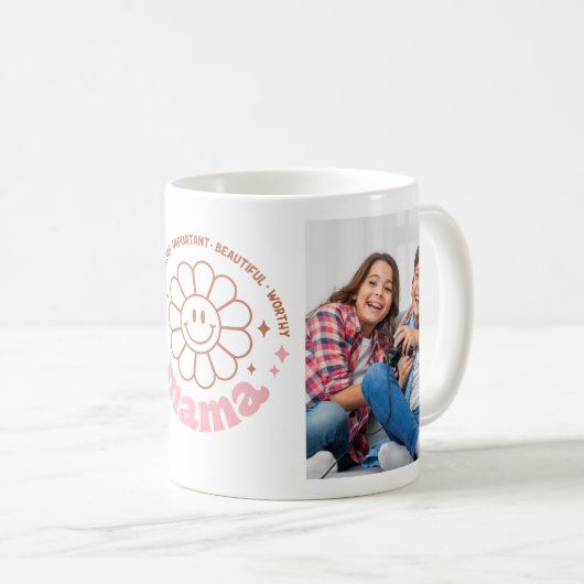 レトロ2引用文母の日の贈り物と写真 コーヒーマグカップ (正面右)