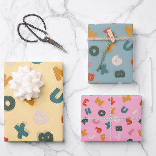 レトロ2音符よくはしゃぐ字 ラッピングペーパーシート