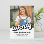 レトロ20歳の誕生日招待状 | 20歳の誕生日 招待状 (スタンド正面)