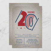 レトロ20誕生日 招待状 (正面/裏面)