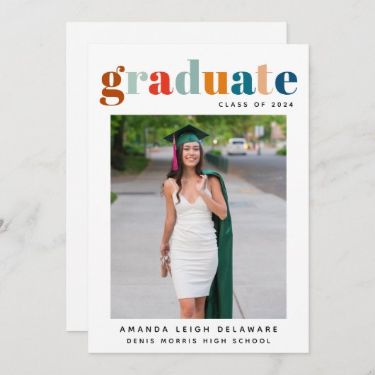 レトロ2024卒業写真の発表 案内状 (正面/裏面)