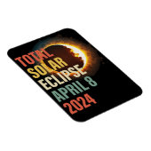 レトロ2024年皆既食太陽の4月8日 マグネット (右側)