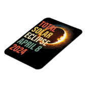 レトロ2024年皆既食太陽の4月8日 マグネット (左側)