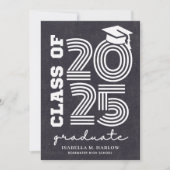 レトロ2025年高等学校卒業 案内状 (正面)