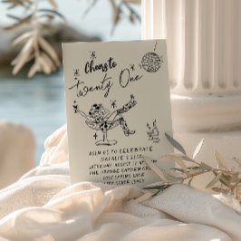 レトロ21歳 手描きカウガール コースト ファン バースデー 招待状