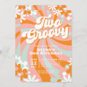 レトロ2 Groovy第2の誕生日 招待状 (正面/裏面)