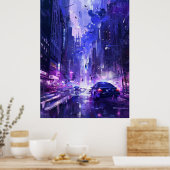 レトロ2D通り戦闘機スタイル背景ポスター ポスター (キッチン)