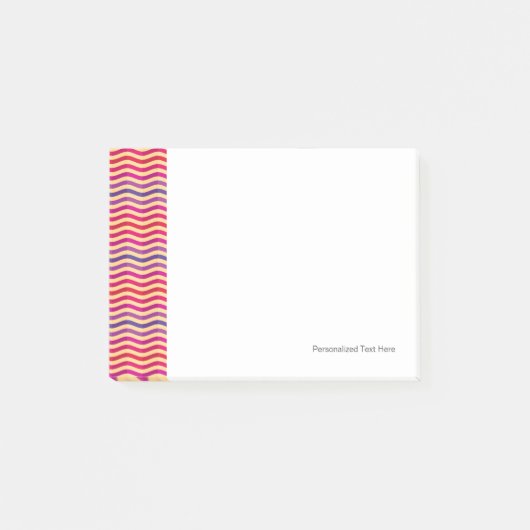 レトロ3のストライプ付き背景 ポストイット (正面)